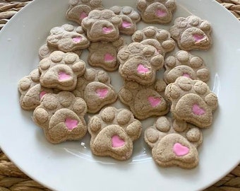 Applesauce Cinnamon Paw Print Dog Cookies One Dozen