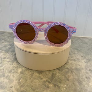 Light Purple Opal Runde Strass Kinder-Sonnenbrille