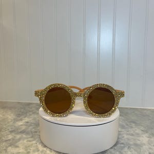 Gold AB Runde Strass Kinder Sonnenbrillen