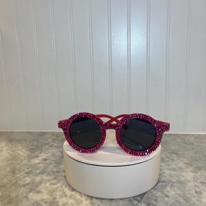 Rot AB Runde Strass Kinder Sonnenbrille