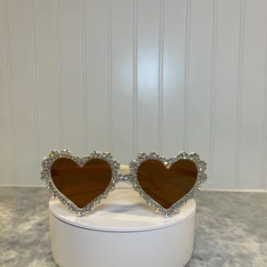 AB Heart Rhinestone Kids Sunglasses