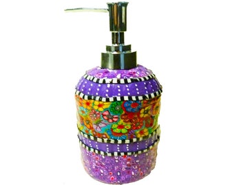 Colorful Liquide Hand Soap Dispenser with Pump, Handmade Dish Soap Dispenser