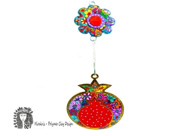 Rosh Hashanah Pomegranate Wall Hanging Decor, Long Wall Hanging