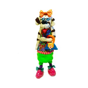 Pop Art Dog Sculpture Colorful Handmade Dog Statue Etsy