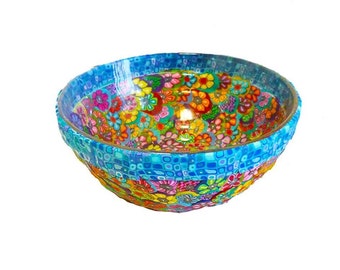 Colorful and Unique Serving Glass Bowl