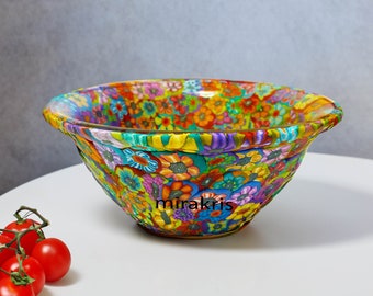 Glass and Polymer Clay Small Bowl, Handmade Dishes, Breakfast Bowl, Ice Cream Bowl, Candy Bowl