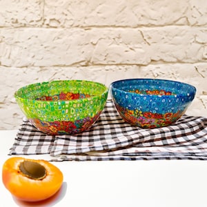 Colorful Glass Salad Bowl Set – Unique Handmade Bowls for Everyday Use, Modern Glassware Gift Set