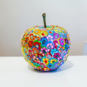 Israeli Art Inspired Ceramic Apple Figurine - Stunning Centerpiece for Jewish home decore