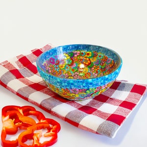 Colorful and Unique Serving Glass Bowl