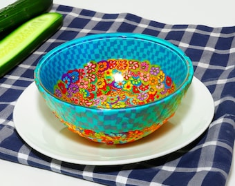 Colorful and Unique Small Glass Bowl, Cereal Bowls Set, breakfast bowl