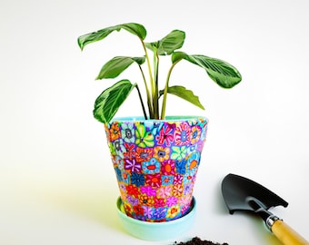 Vaso decorativo para janela, vaso colorido para plantas com sistema de drenagem.