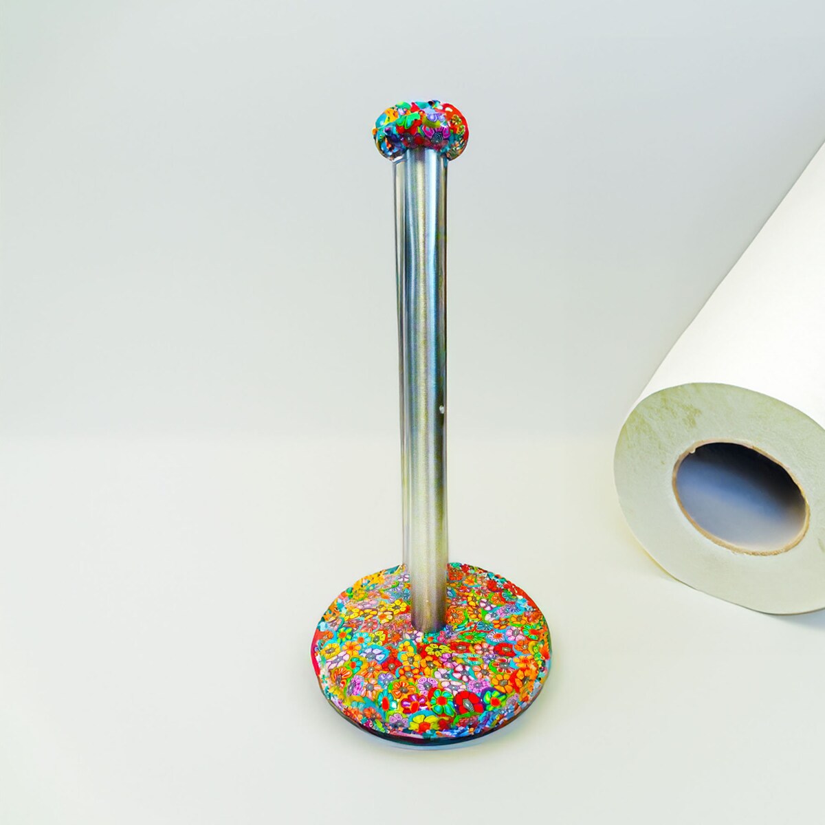 Colorful Metal Paper Towel Holder, Kitchen Paper Towel Holder Standing