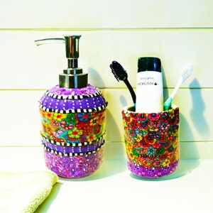 Handseifenspender-Set - Stilvoller großer Glasbehälter und Schale für moderne Badezimmerdekoration, Home Essentials