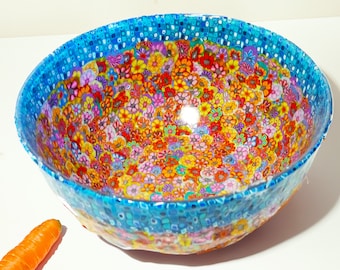 glass large salad bowl,