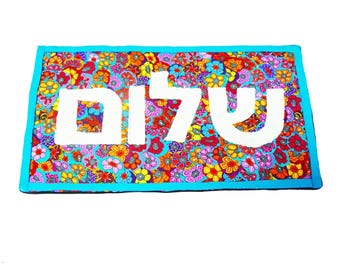 Letrero de puerta con nombre de familia personalizado: placa en hebreo o inglés