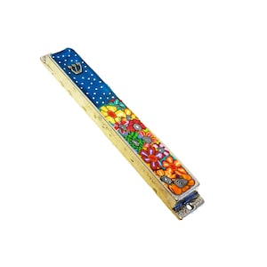 Jewish Wedding Gift: Mezuzah Case, Unique Bat Mitzvah Gift, Decorative Scroll Holder for Home Blessing