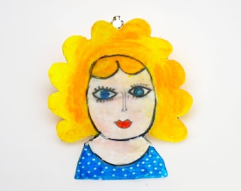 Colorful and Unique Woman Shape wall art Decor, Woman Face Ornament Great Gift for a Best Friend