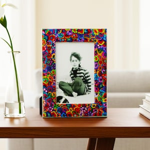 Handgemachter bunter Fotorahmen - Familie, Hochzeit, Haustiergedenkmal und Omabilderrahmen