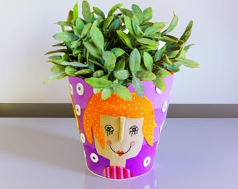 Handmade ceramic flower pot: Whimsical Pottery Decor
