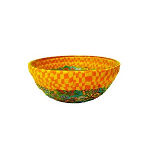 Bol de cristal colorido para aperitivos: Naranja hecho a mano con flores de arcilla polimérica imagen 2