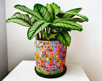 Colorful Indoor Ceramic Planter pot, ceramic flower pot, large planter pot, planter with saucer