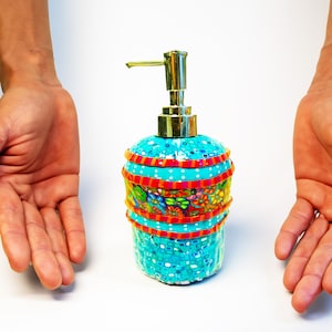 Colorful Liquid Hand Soap Dispenser, glass soap dish