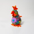 Whimsical Chicken Sculpture: Handmade Polymer Clay Pop Art Figurine product logo