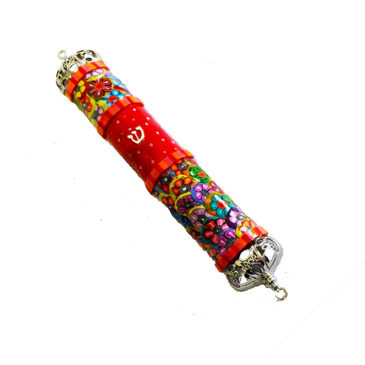 Colorful Modern Judaica Mezuzah