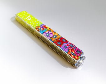 Colorful and Unique indoor Mezuzah Case, Bat Mitzvah gift, Jewish Items, Jewish wedding gift