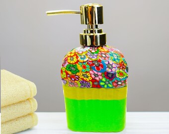 ハンドソープディスペンサー：花柄デザイン - 耐久性のある詰め替え