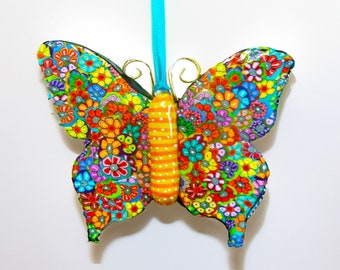 Colorful Butterfly Wall Hanging, butterfly wall decor, Kitchen wall decor, butterfly artwork