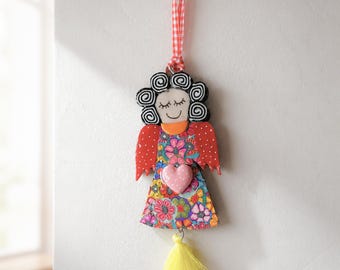 Whimsical Angel wall decor – Small Clay Sculpture , Gift for Friend