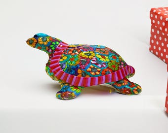 Desk Turtle Statue - Handmade Polymer Clay artwork Sculpture