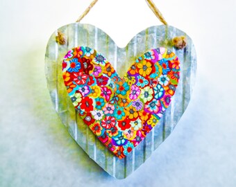 Joyful Heart Artwork - Valentine's Day Gift for Her - Handmade Polymer Clay Heart