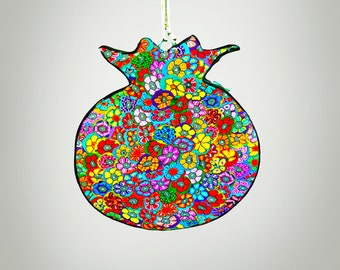 Colorful And Unique Kitchen Wall Decor Pomegranate, Rosh Hashanah, Pomegranate Art