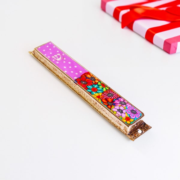 Mezuzah Case, Jewish Wedding Gift, Jewish wall Art, new home gift, scroll case