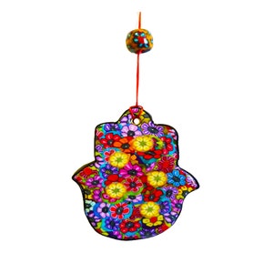 Colorful Hamsa Wall Decor – Handmade Hamsa Hand Art for Jewish Home or Judaica Gift