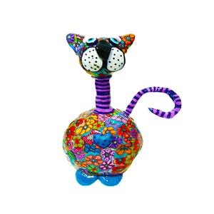 Handmade Cat Decor: Whimsical animal art figurine image 5