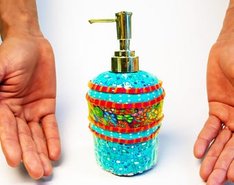 Colorful Glass Hand Soap Dispenser – Bathroom and kitchen Bottle pump