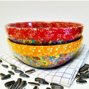 Handmade Polymer Clay Snack Bowl: Small Glass Tapas Dish (5 inch)
