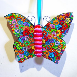 Colorful Butterfly Wall Art – Iridescent Handmade Decor for Nursery or Bathroom Accent