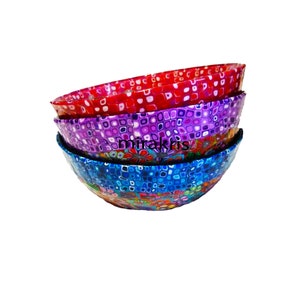 Glass Bowls Set – Handmade Colorful Bowls for Cereal, Salad, or Snacks | Decorative Hosting Gift