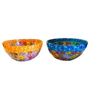 Fun and Functional: Handmade Colorful Glass Bowl Set for Snacks and Salads