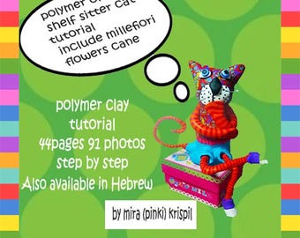Polymer Clay Cat Shelf Sitter: Millefiori Flowers Tutorial PDF