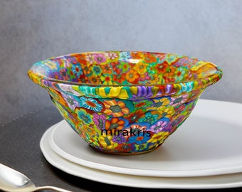Colorful Handmade Glass Bowl – Unique Small Dish for Snacks, Cereal, or Dessert