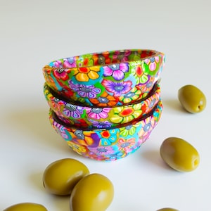 Handmade Glass Bowls: Colorful Appetizer Serving Set (Set of 3)