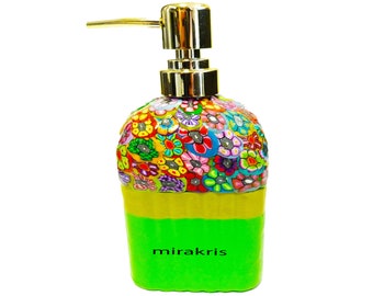 Colorful and Unique Glass Liquid Hand Soap Dispenser, Dish Soap Dispenser