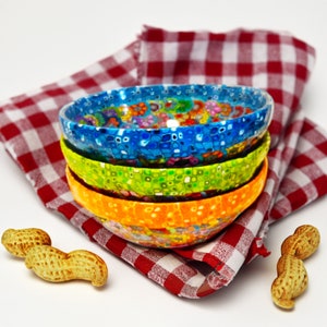 Handmade Glass Serving Bowls: Millefiori Polymer Clay Dishes, Set of 3