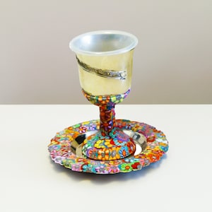 Copa Kidush de Shabat Moderna: Elegante copa de metal para Bar Mitzvá o regalo de boda.