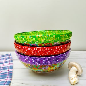 Colorful Salad Bowls Set – Handmade Glass Dish Set for Snacks, Sauces, and Dessert | Gift for Home Cook